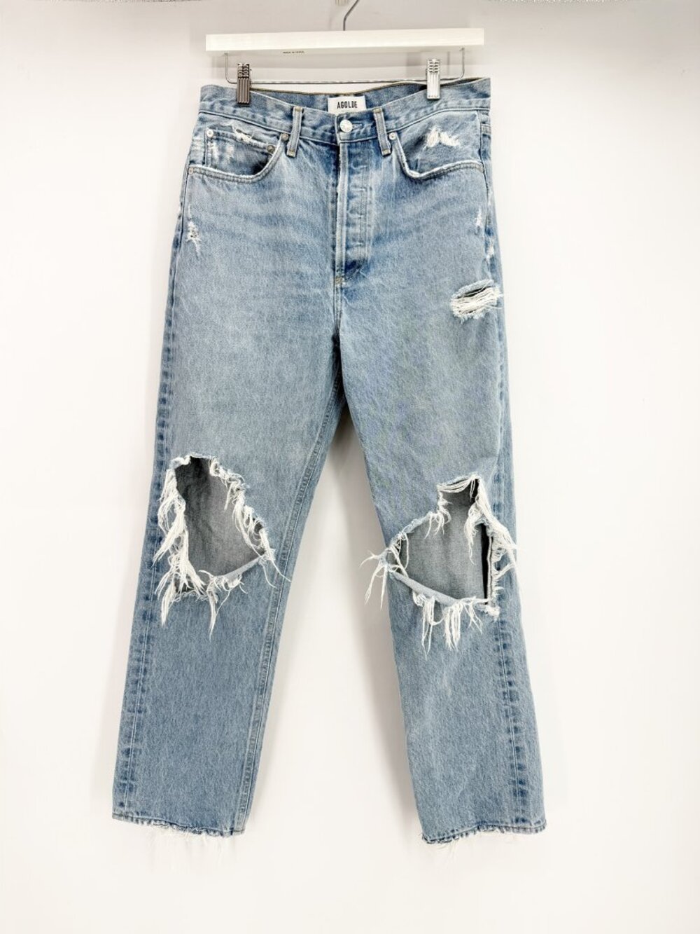 AGOLDE 90's Mid Rise Loose Fit in Fall Out Straight Leg Button Fly Sz 27 - Picture 2 of 9